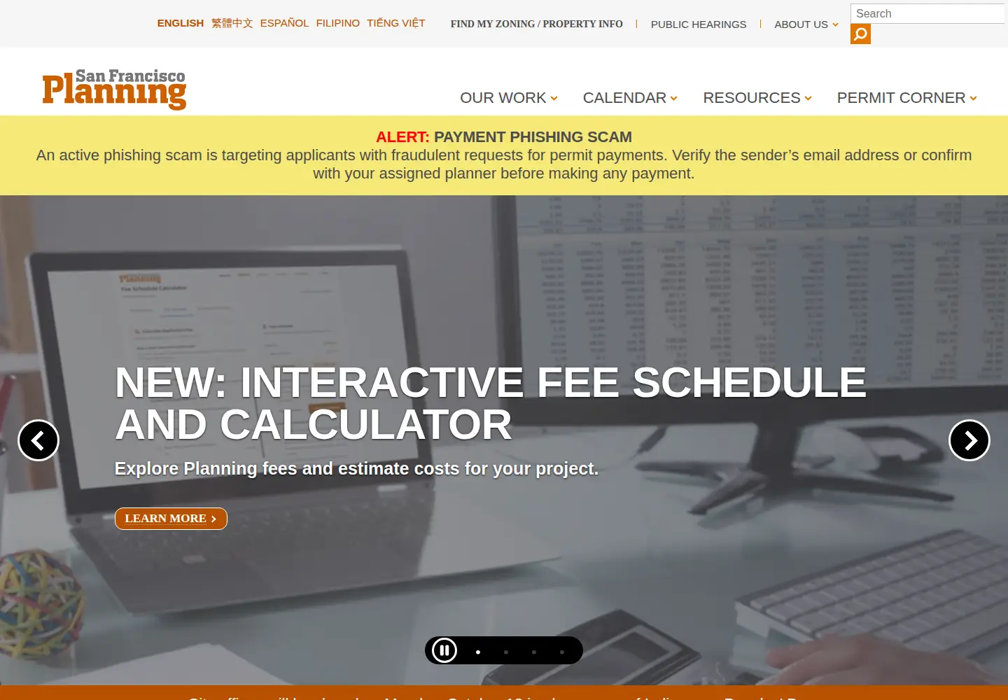 Screenshot of sfplanning.org