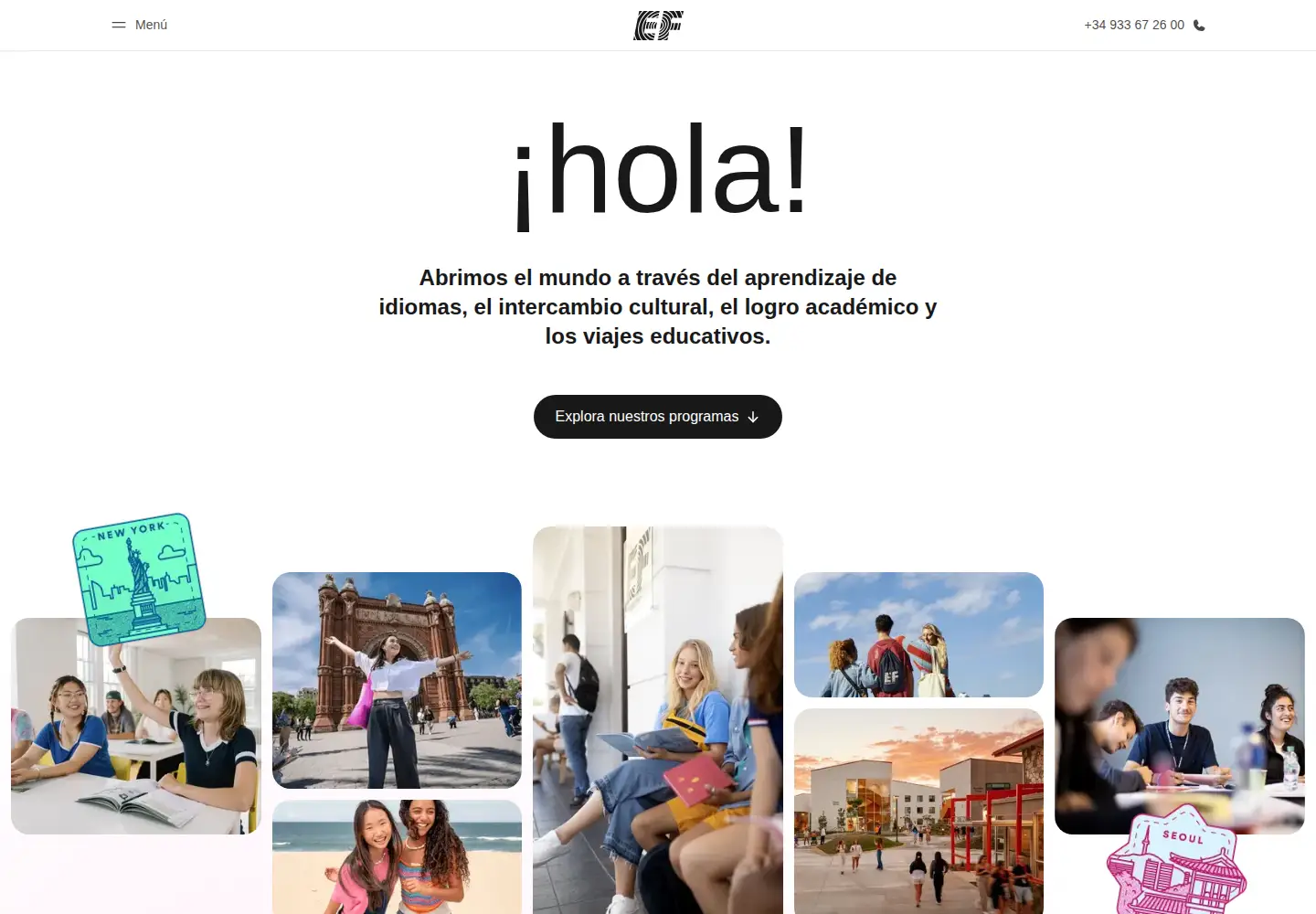 Captured homepage of ef.com.es in the current scan