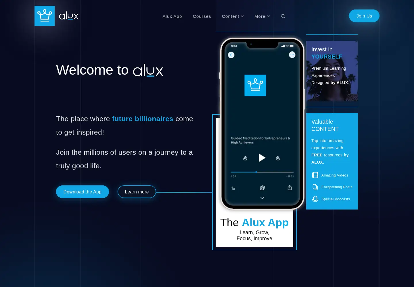 Captured homepage of alux.com in the current scan