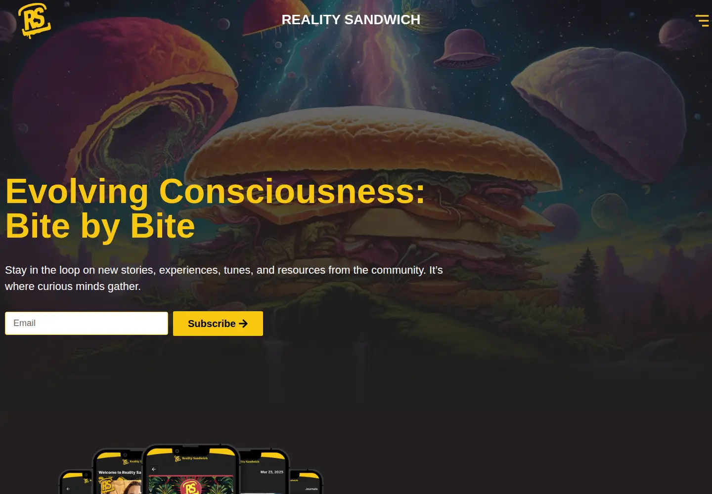 Screenshot of realitysandwich.com