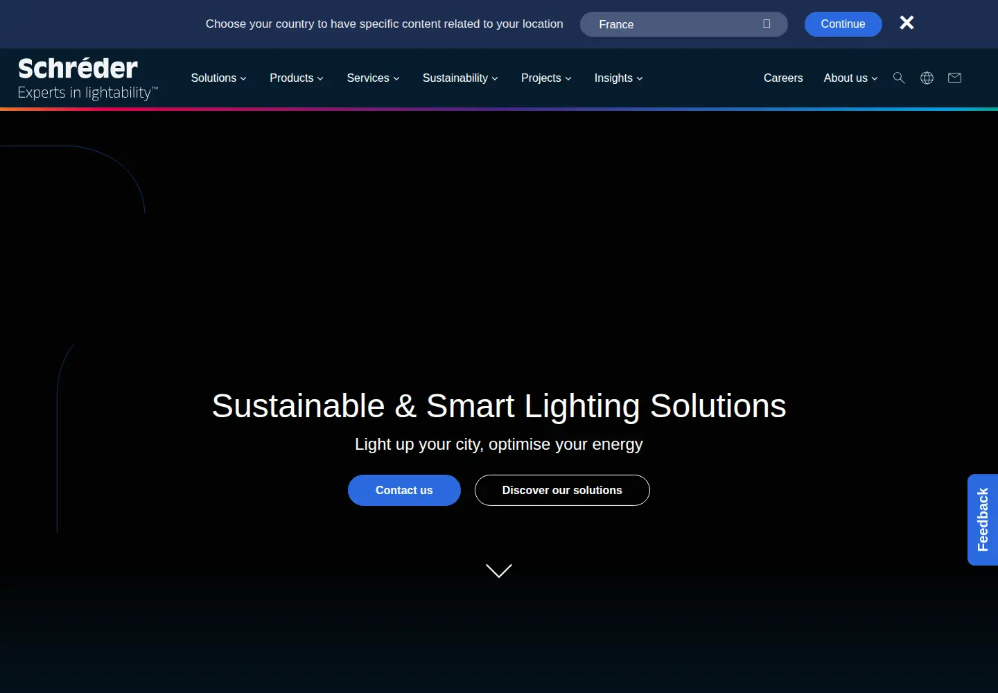 Screenshot of schreder.com