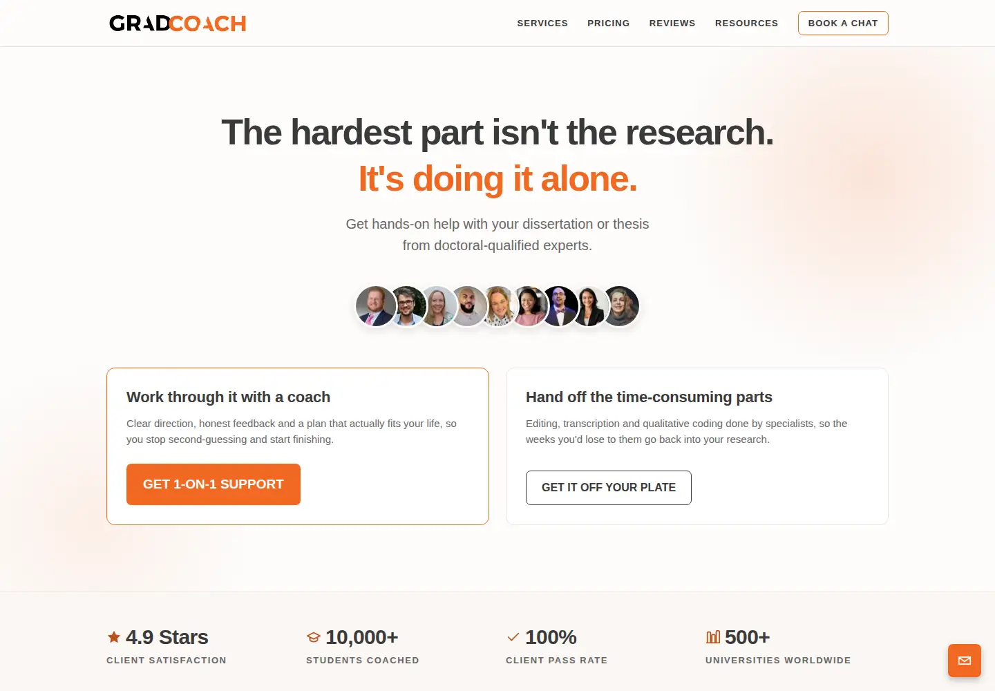 Screenshot of gradcoach.com