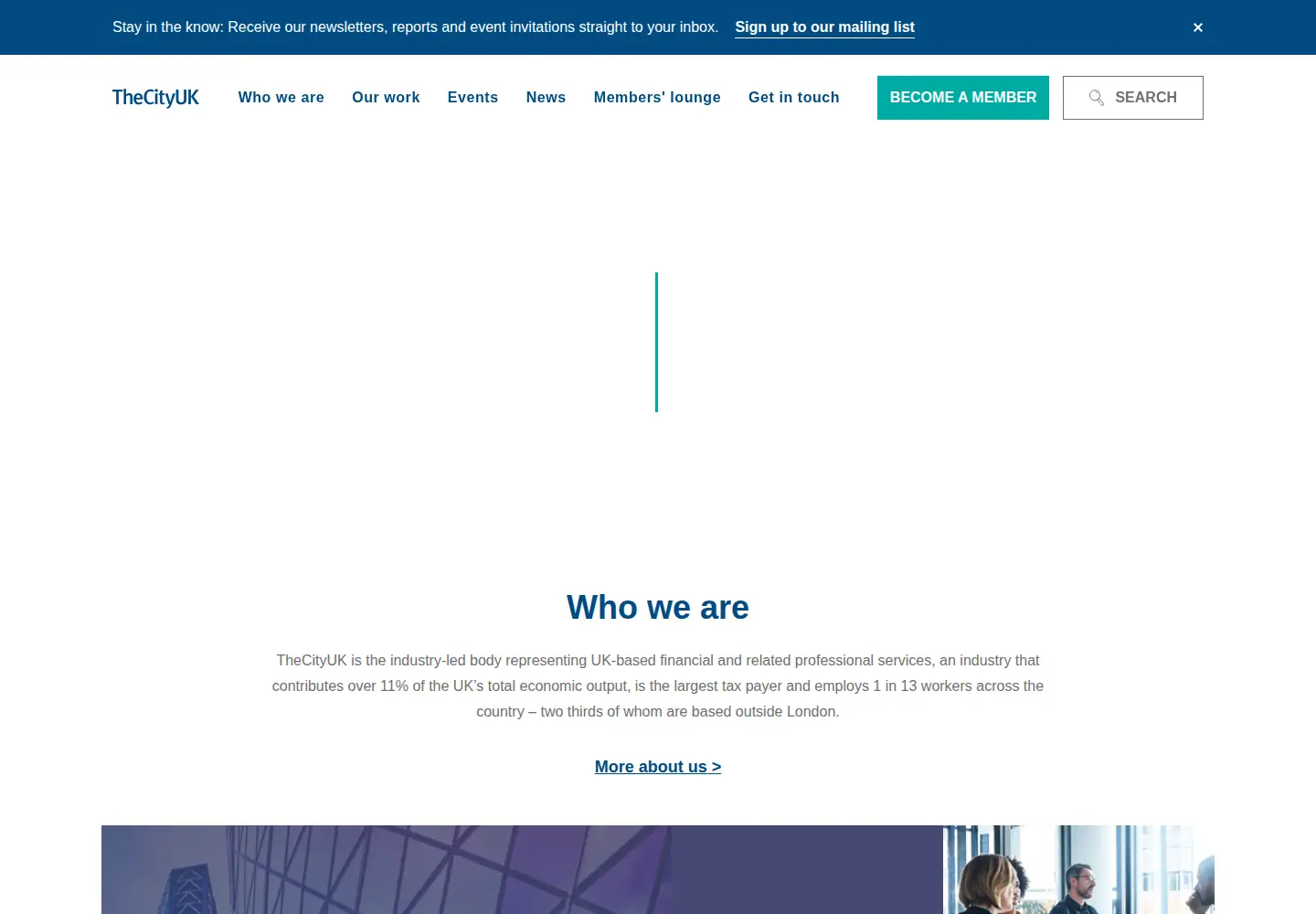 Captured homepage of thecityuk.com in the current scan
