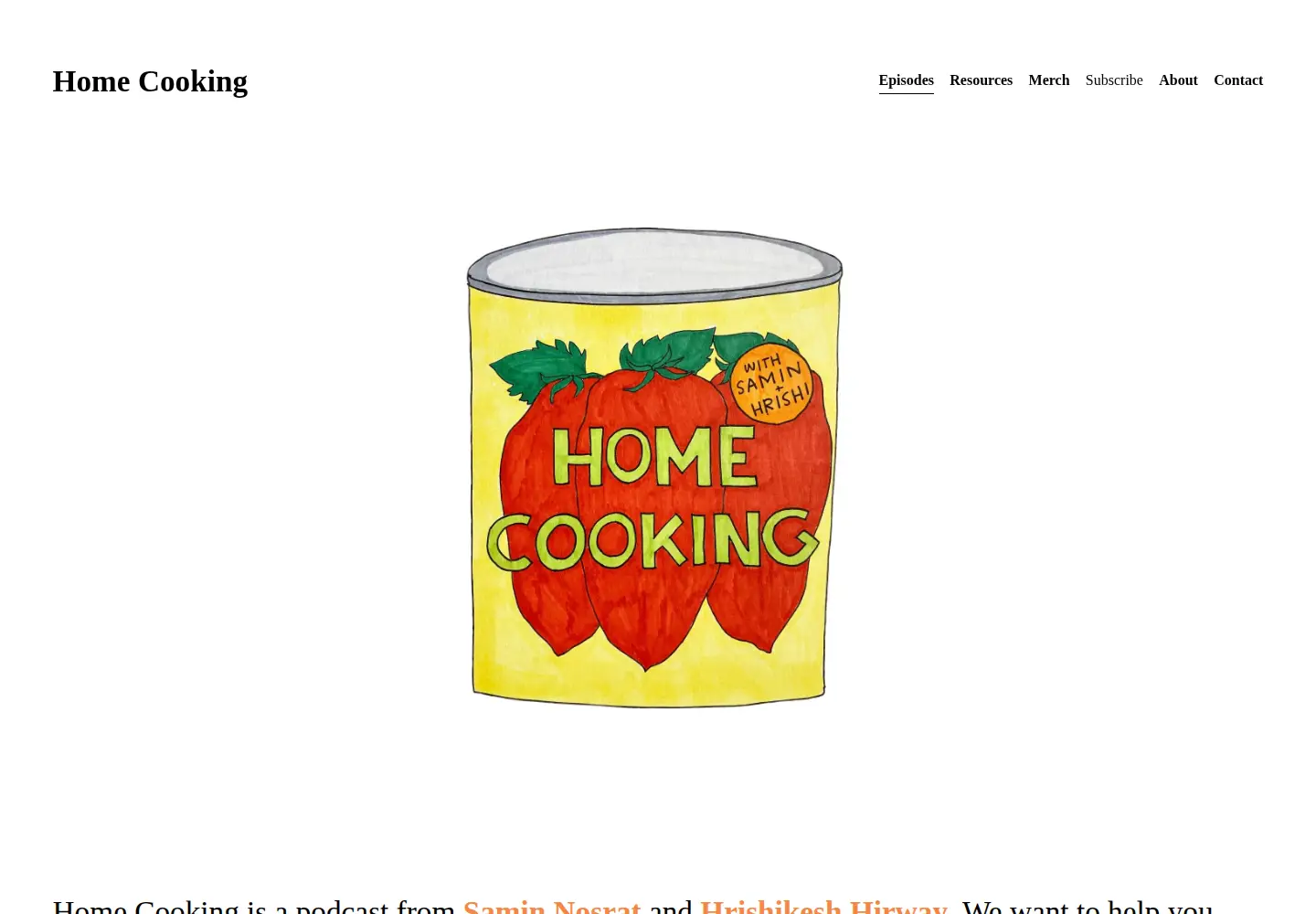 Screenshot of homecooking.show