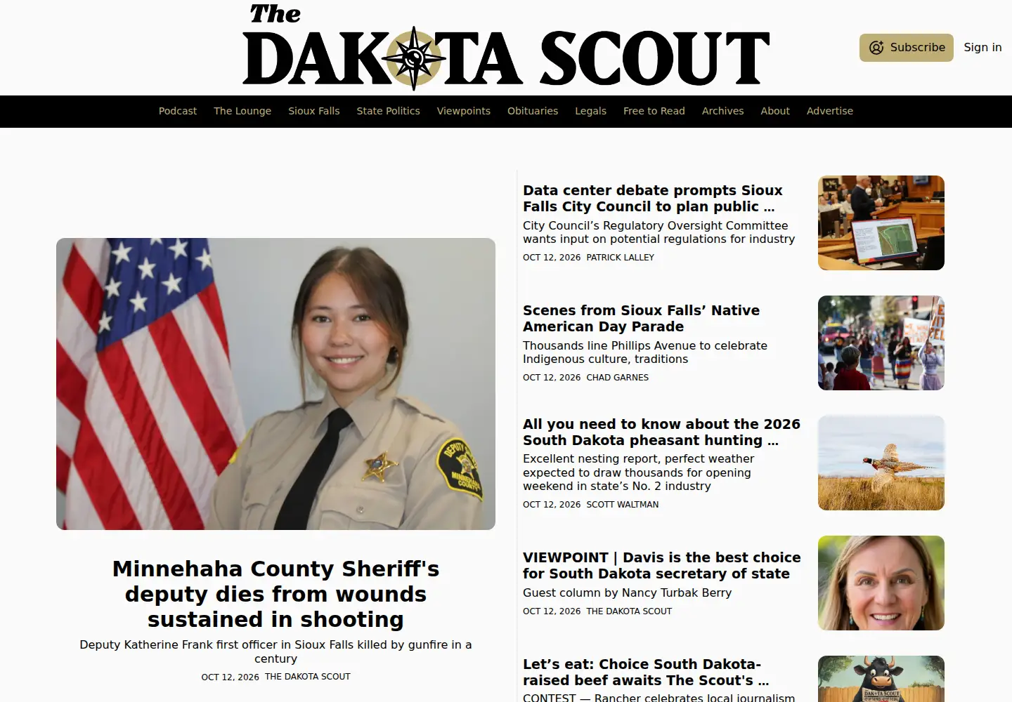 Screenshot of thedakotascout.com