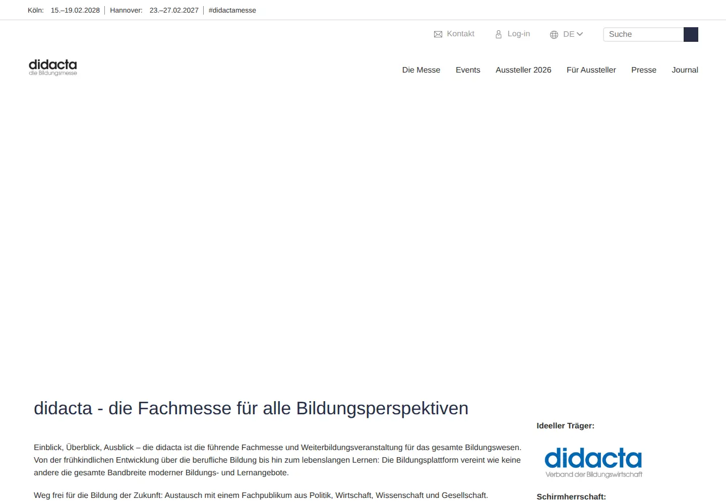 Screenshot of didacta-koeln.de