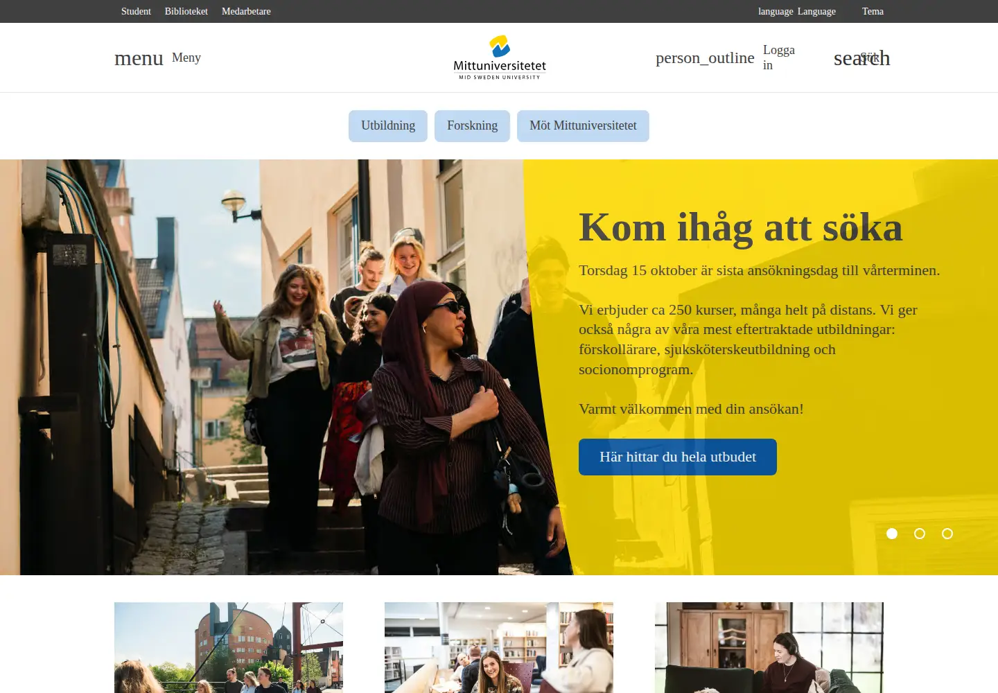 Screenshot of miun.se