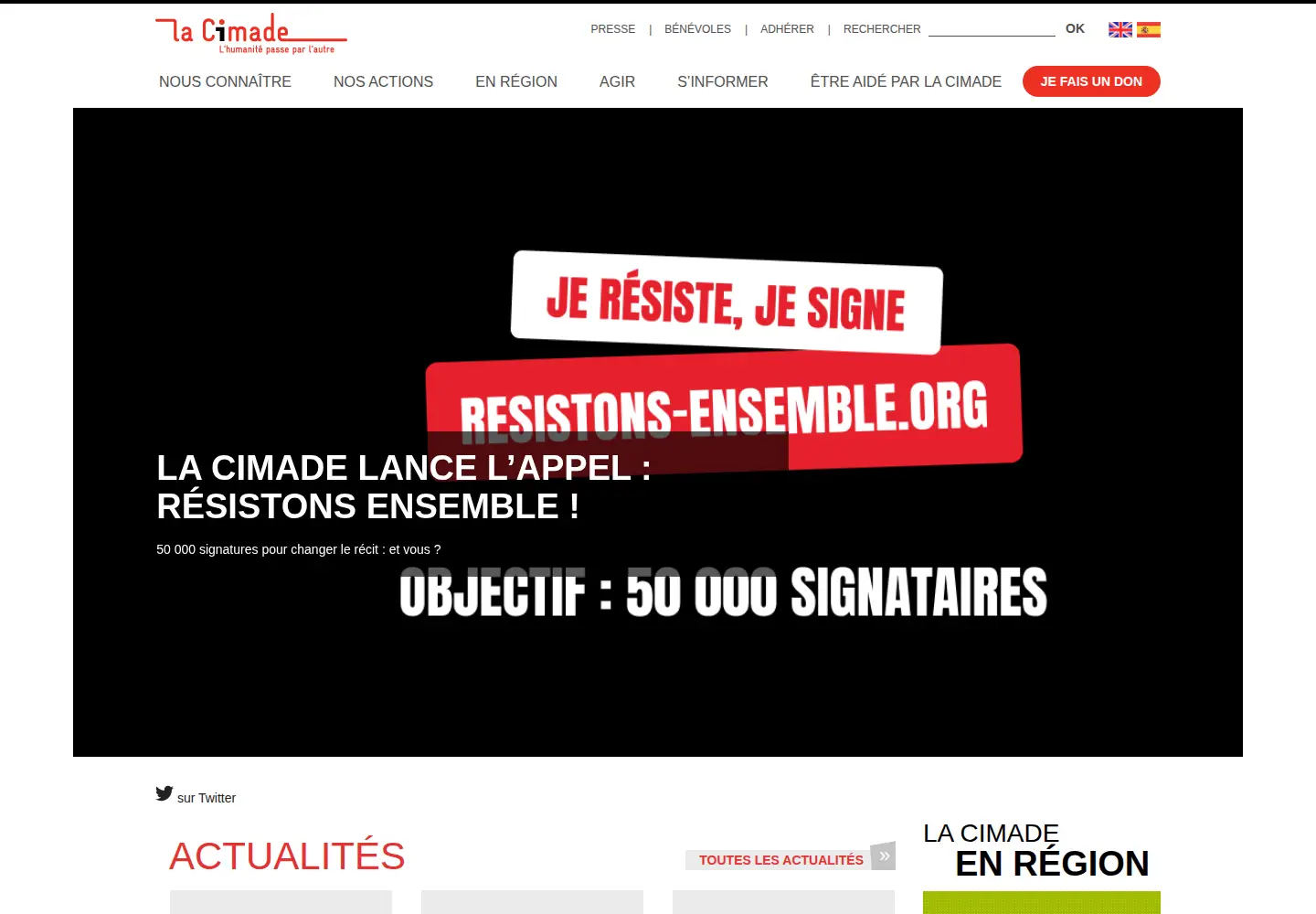 Captured homepage of lacimade.org in the current scan