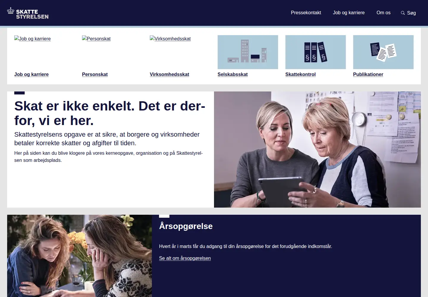 Captured homepage of sktst.dk in the current scan