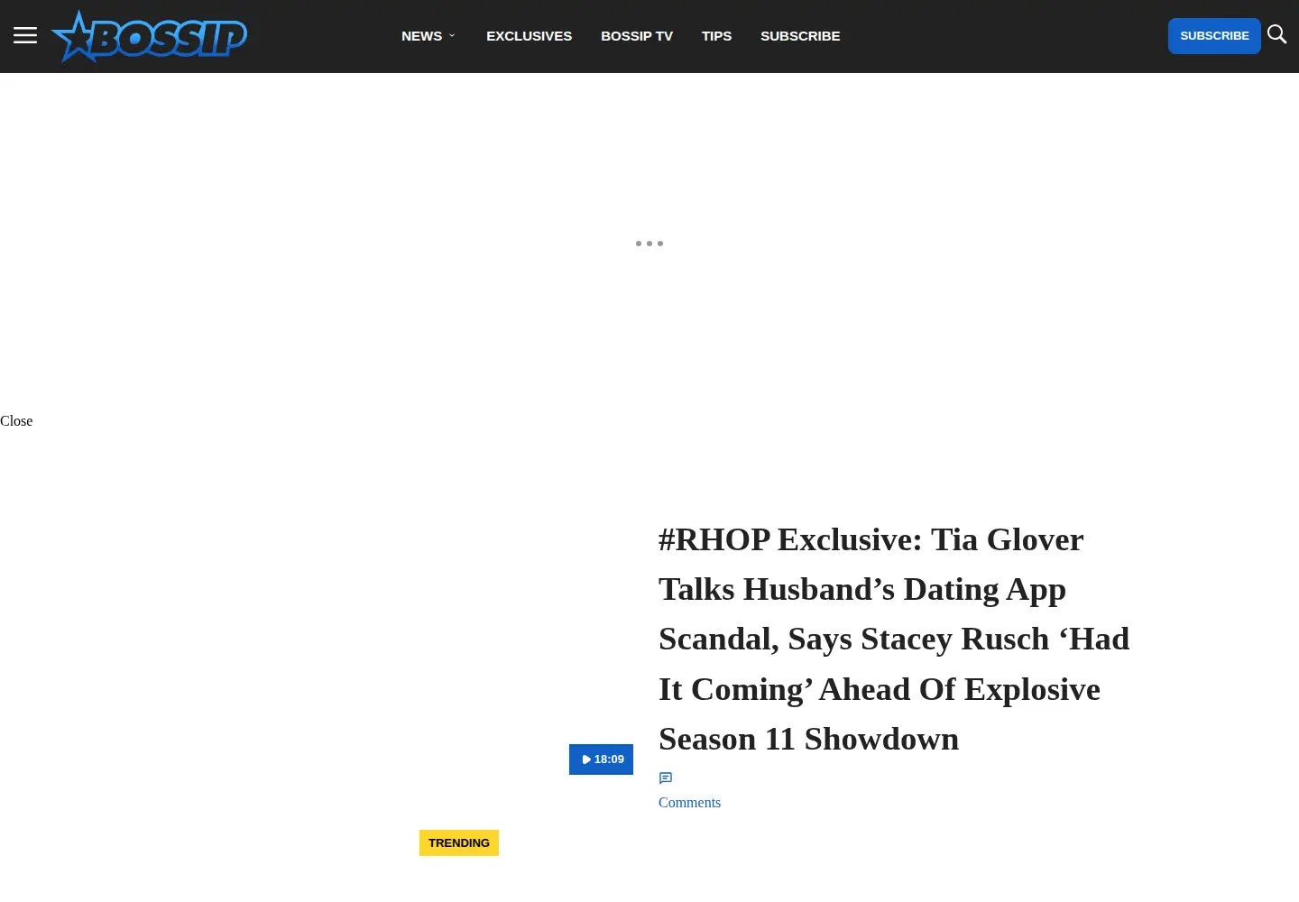 Screenshot of bossip.com