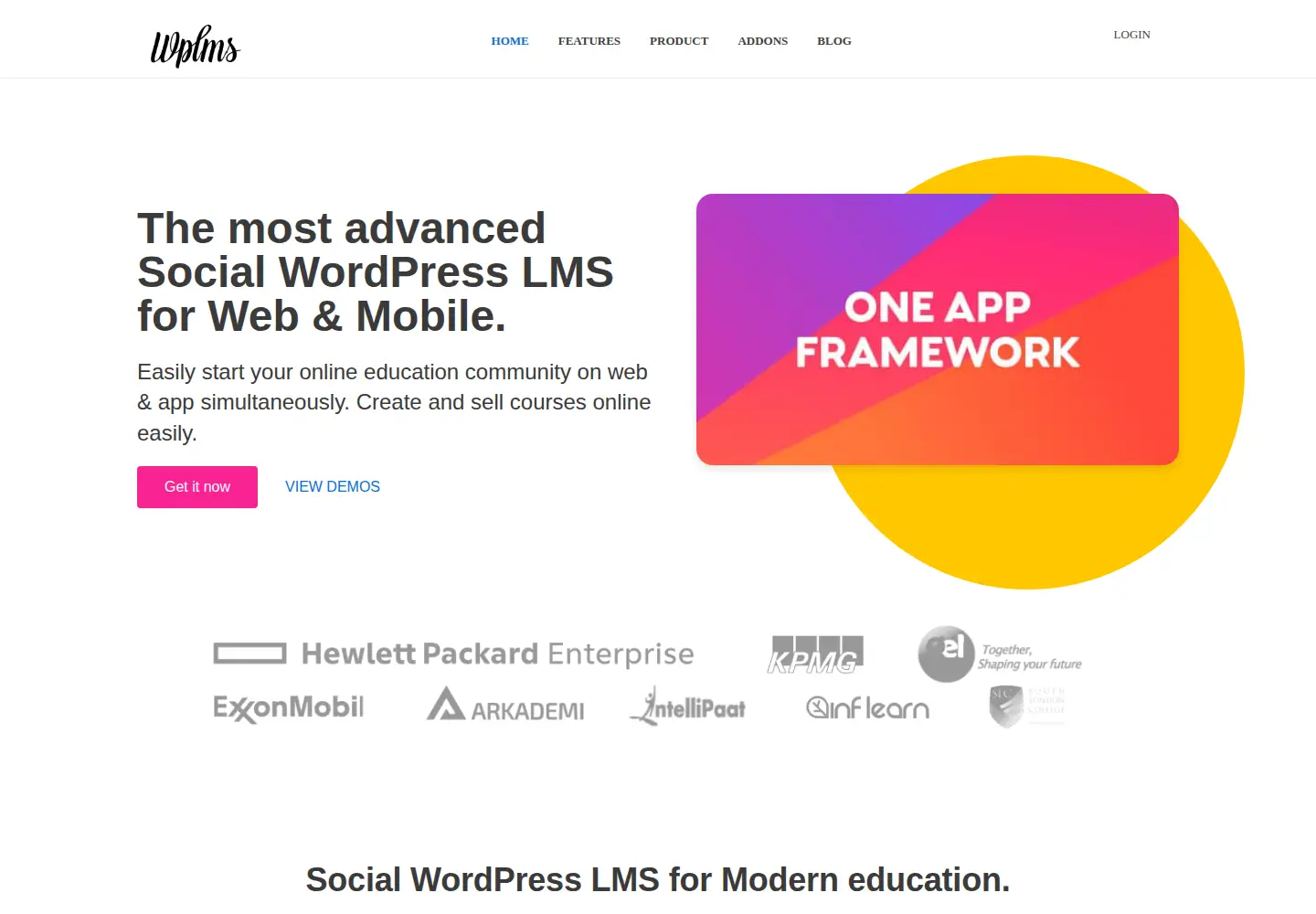 Captured homepage of wplms.io in the current scan