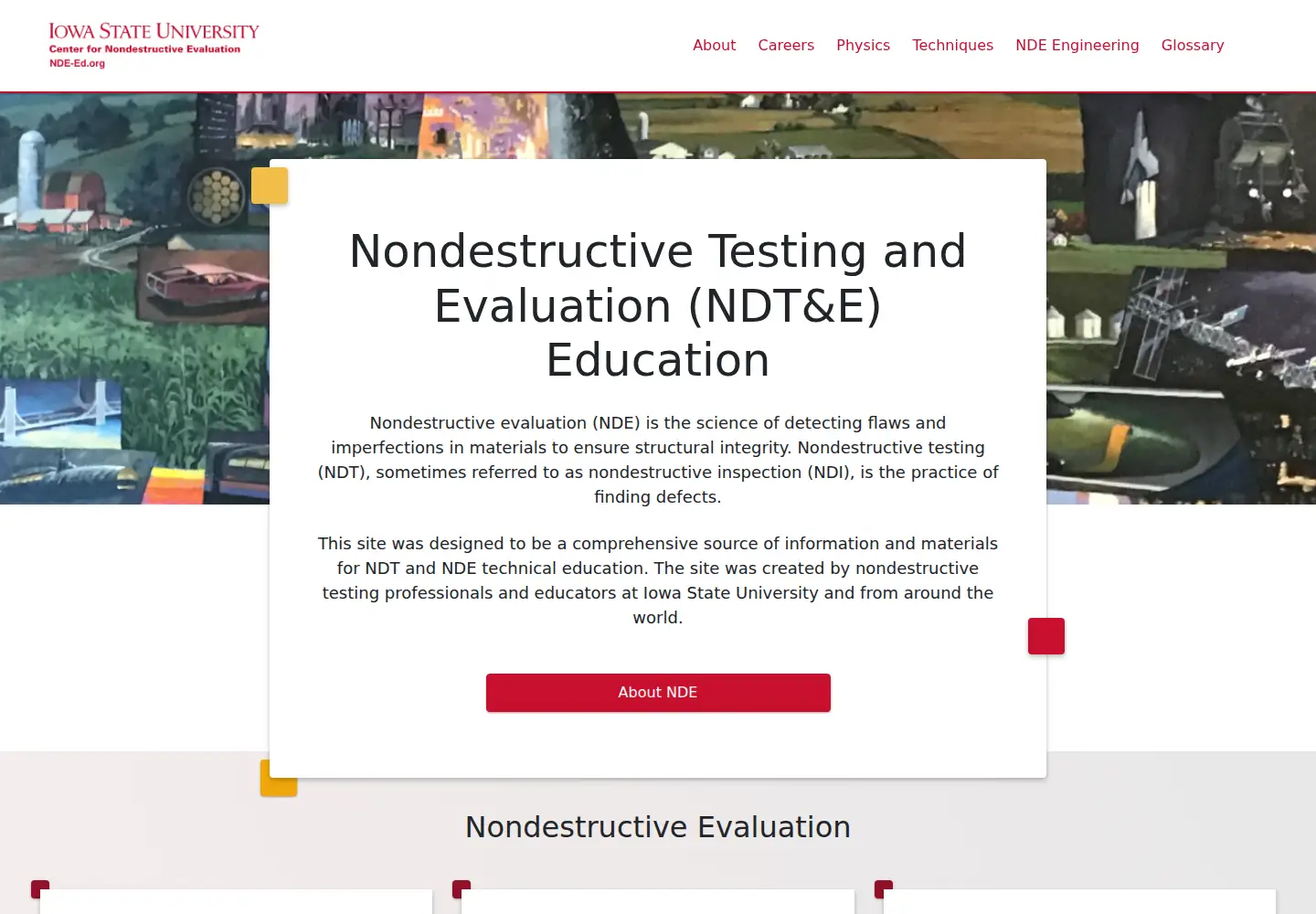 Captured homepage of nde-ed.org in the current scan