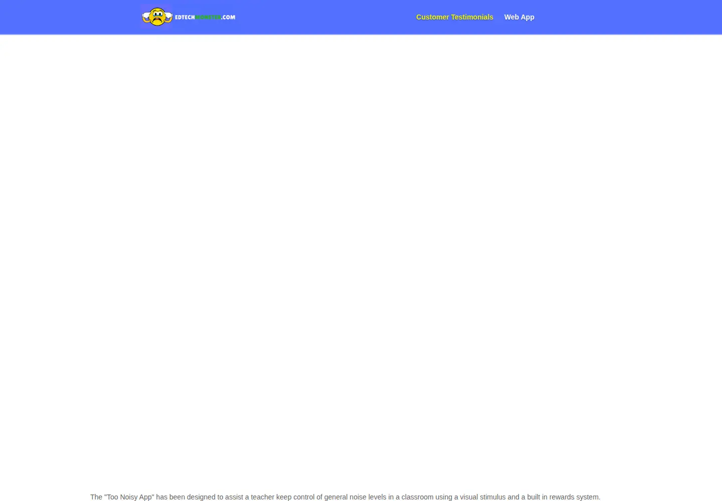 Captured homepage of toonoisyapp.com in the current scan
