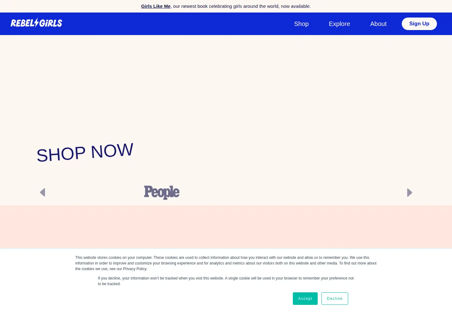 Screenshot of rebelgirls.com
