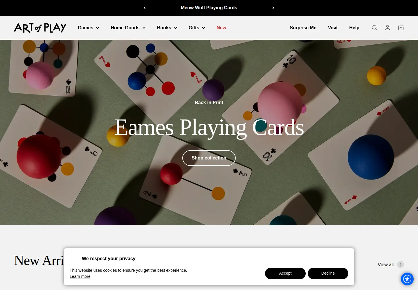 Screenshot of artofplay.com