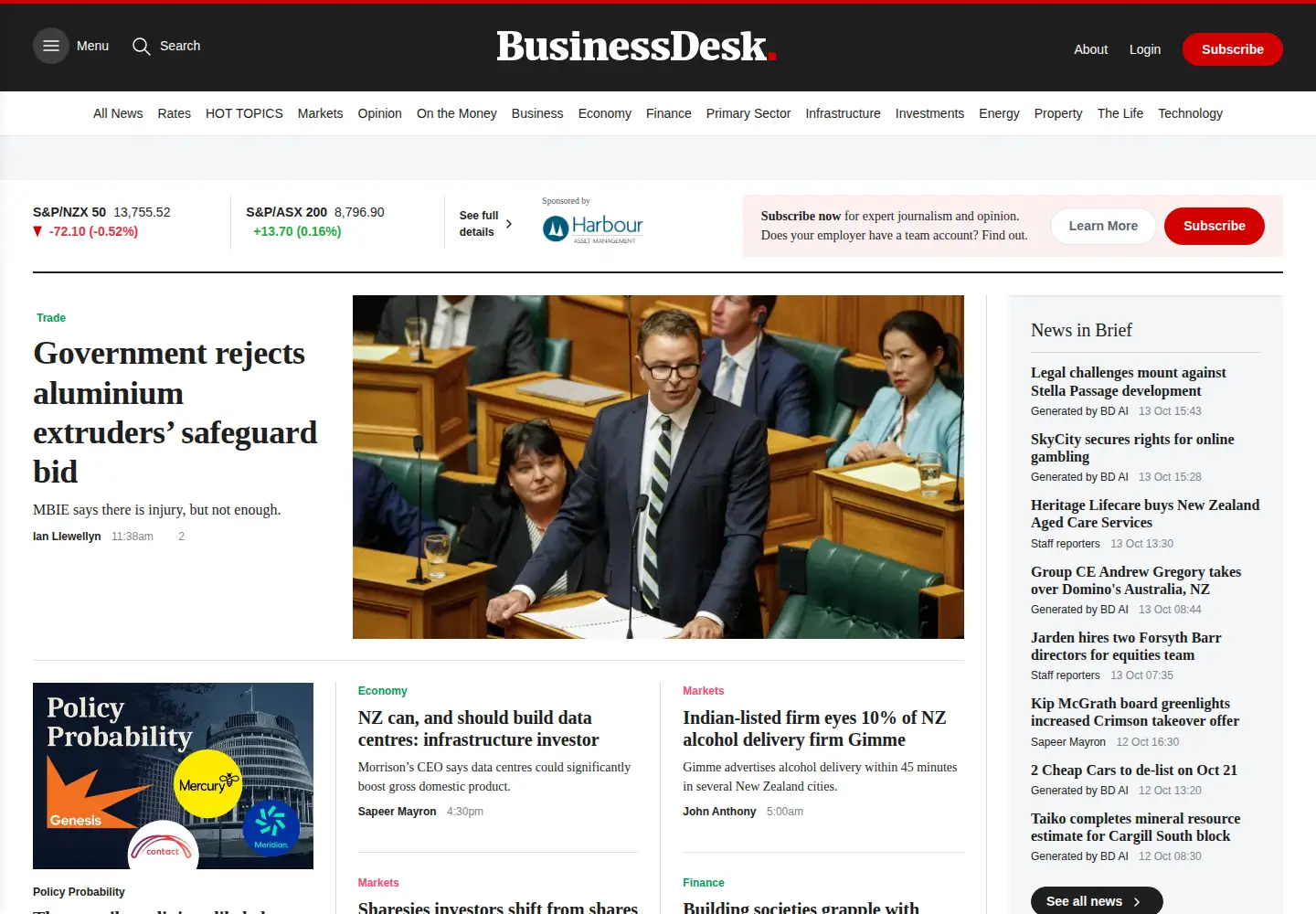 Screenshot of businessdesk.co.nz