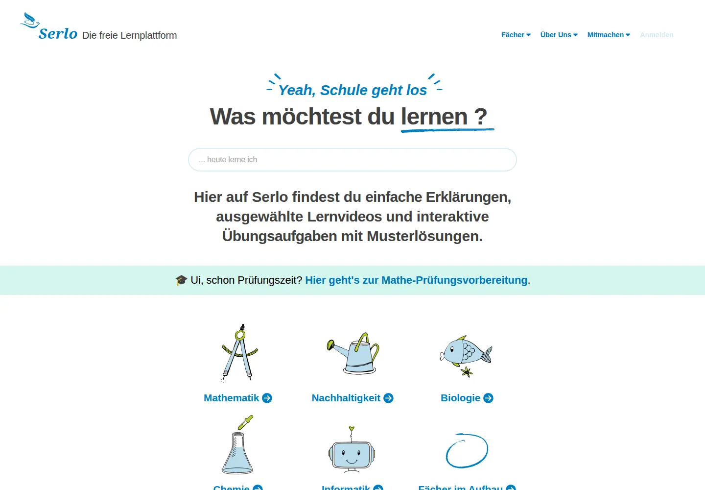 Screenshot of serlo.org