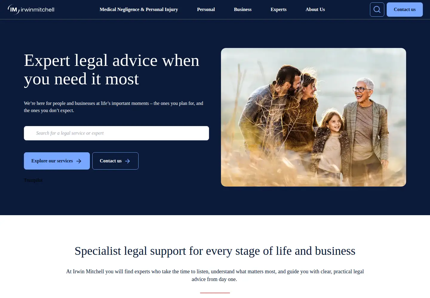 Screenshot of irwinmitchell.com