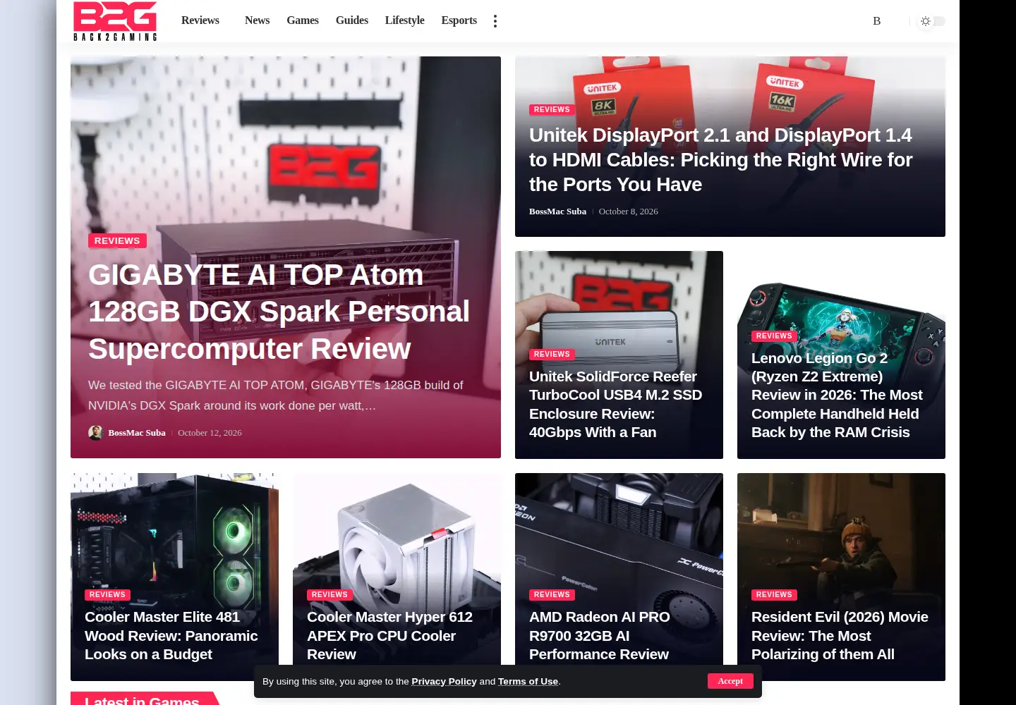 Screenshot of back2gaming.com