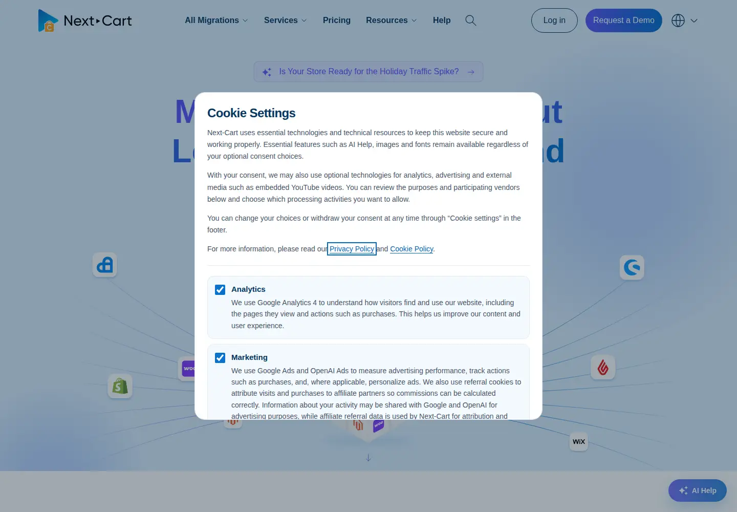 Screenshot of next-cart.com