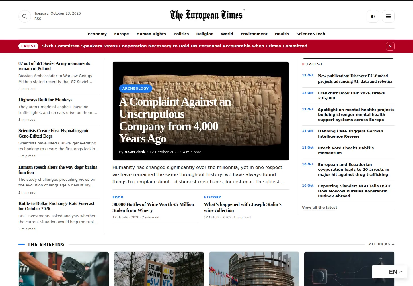 Screenshot of europeantimes.news