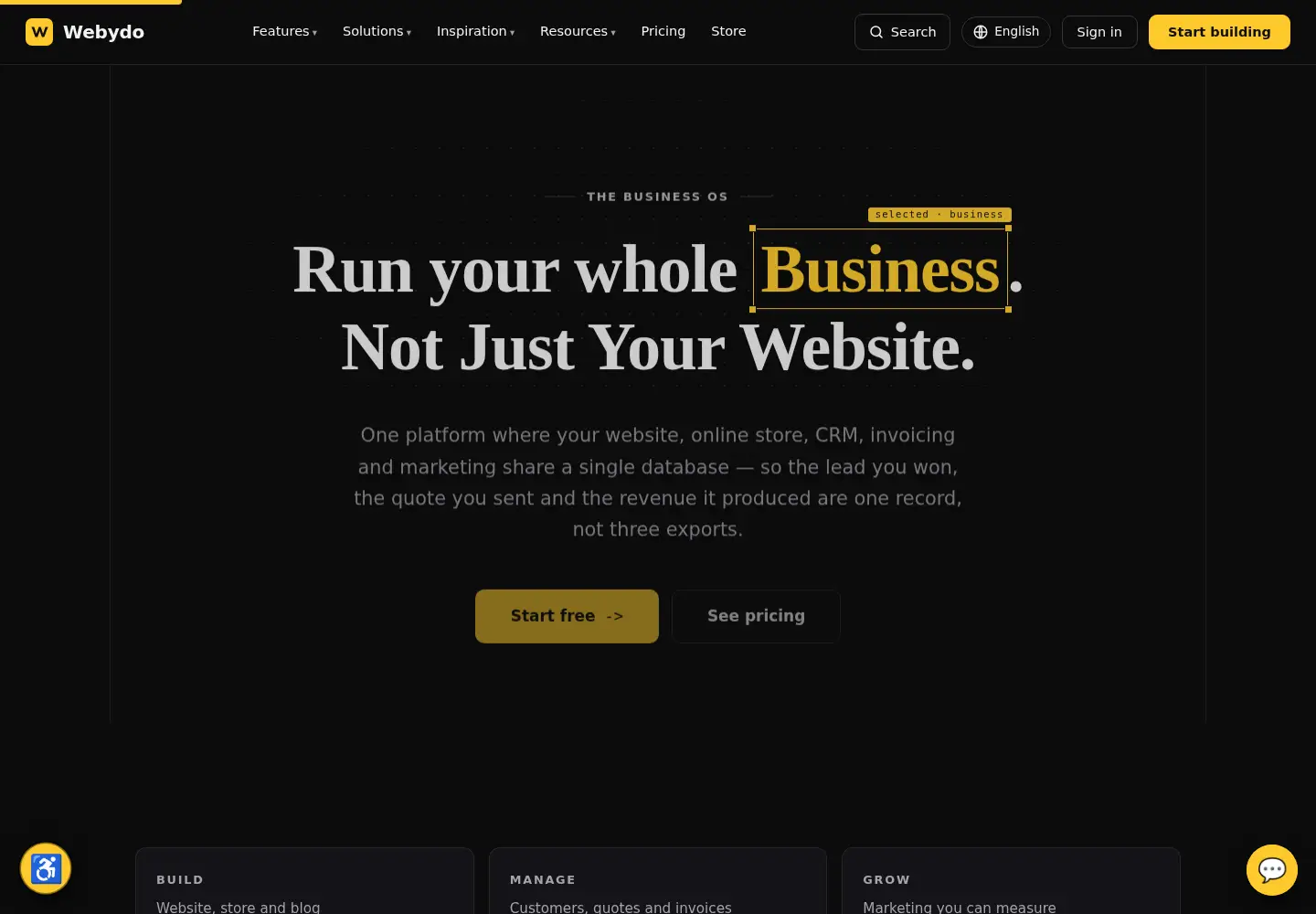 Screenshot of webydo.com