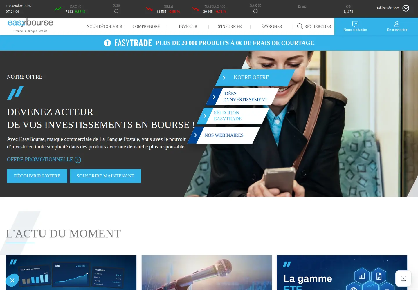 Screenshot of easybourse.com