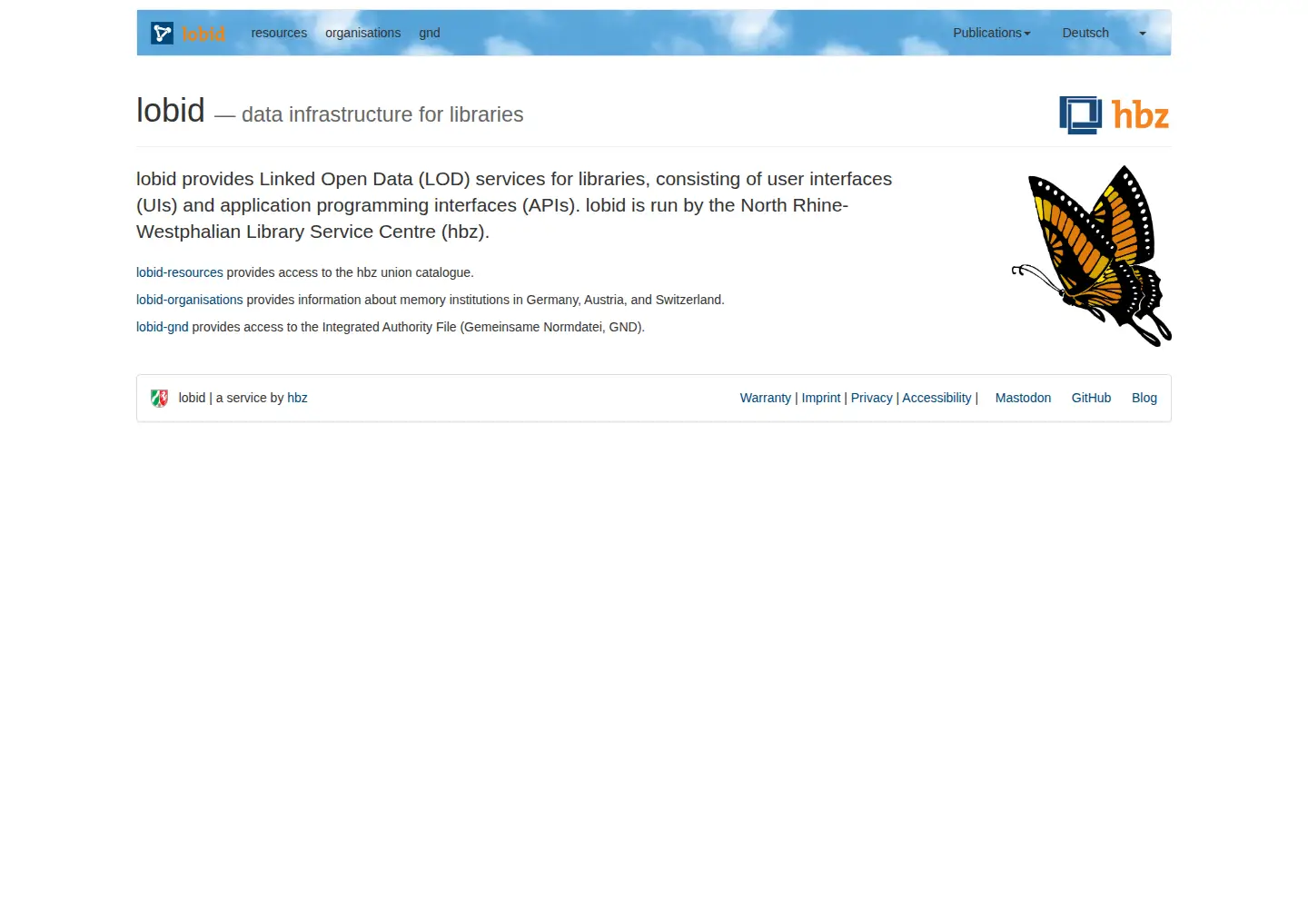 Screenshot of lobid.org