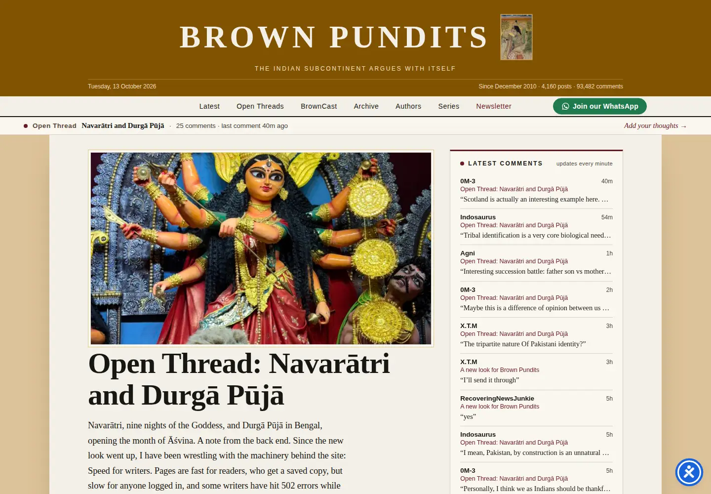 Captured homepage of brownpundits.com in the current scan