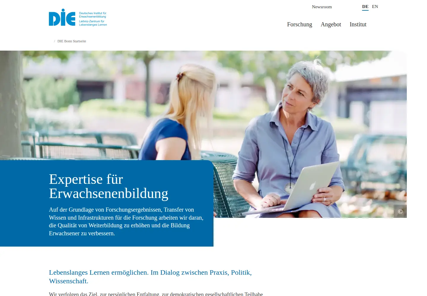 Captured homepage of die-bonn.de in the current scan