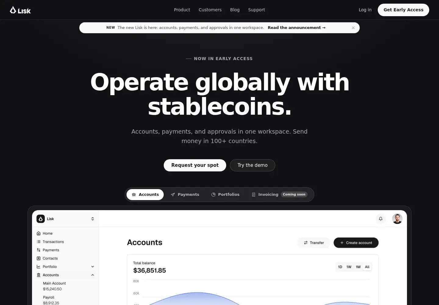 Captured homepage of lisk.io in the current scan