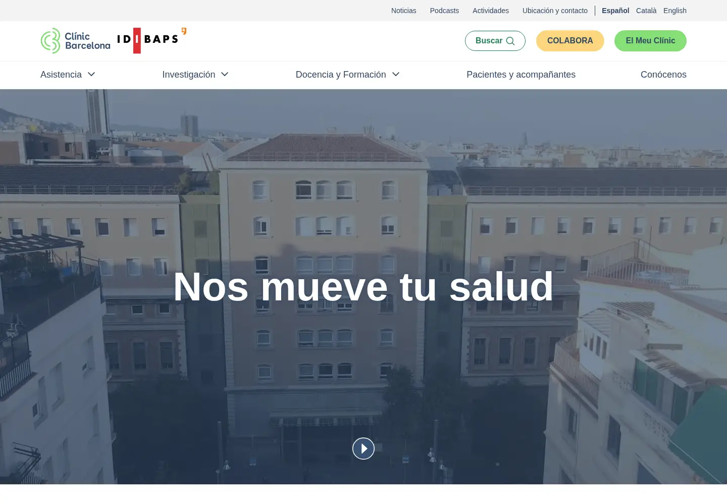Screenshot of clinicbarcelona.org