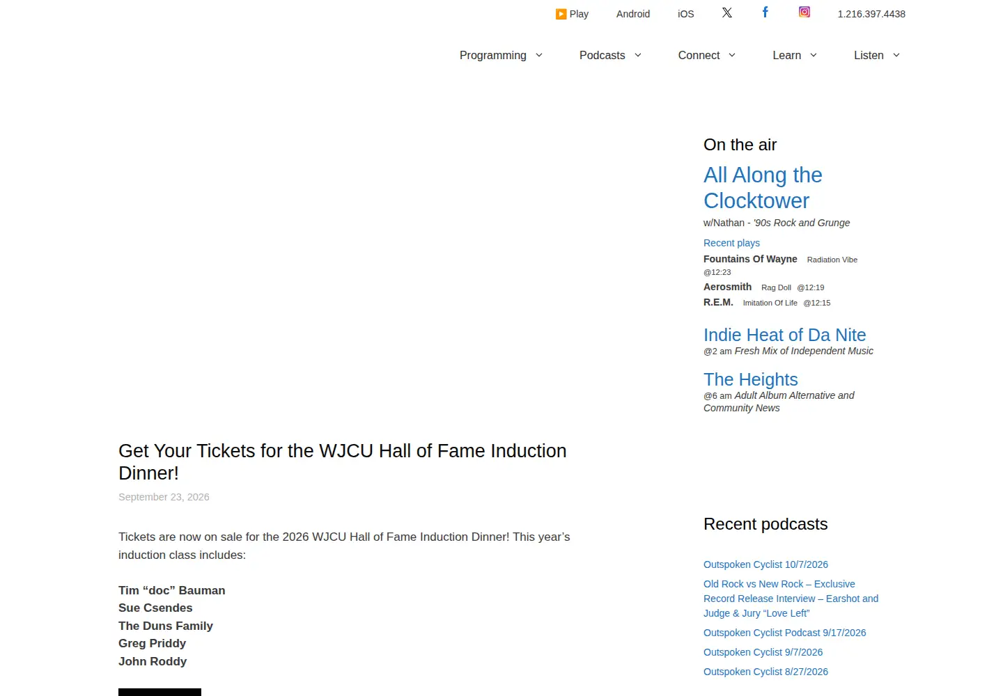 Screenshot of wjcu.org