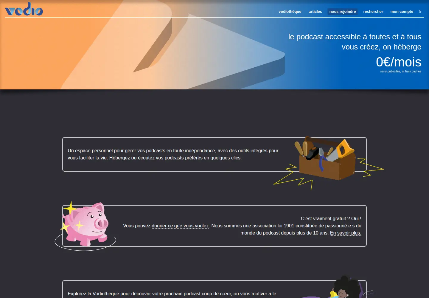 Screenshot of vodio.fr