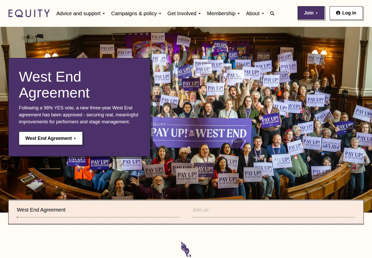 Captured homepage of equity.org.uk in the current scan