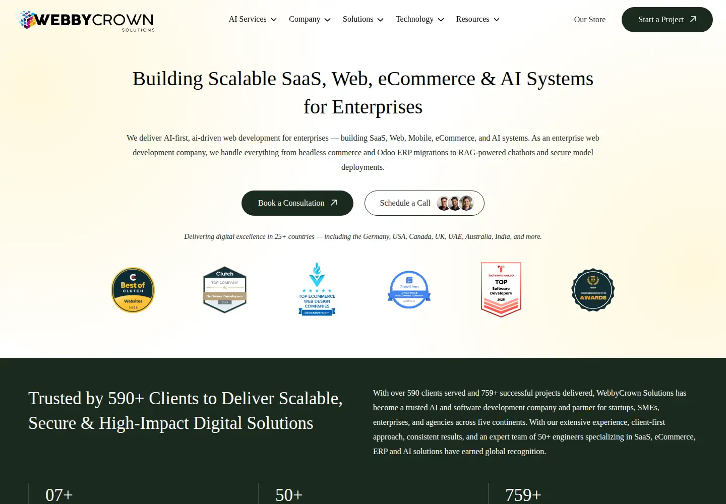 Screenshot of webbycrown.com
