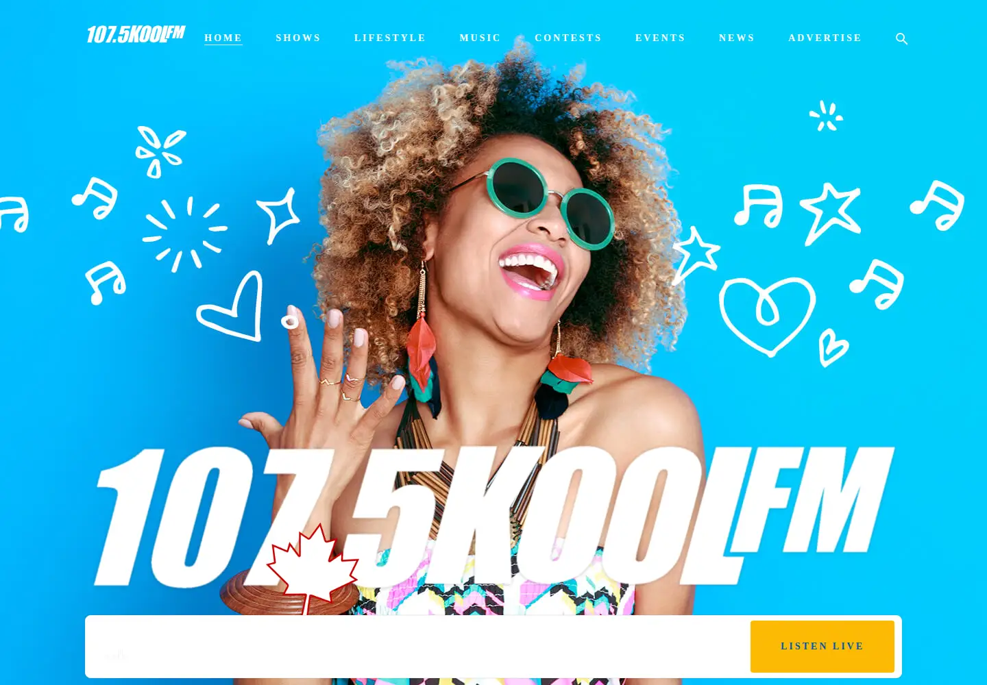Captured homepage of 1075koolfm.com in the current scan