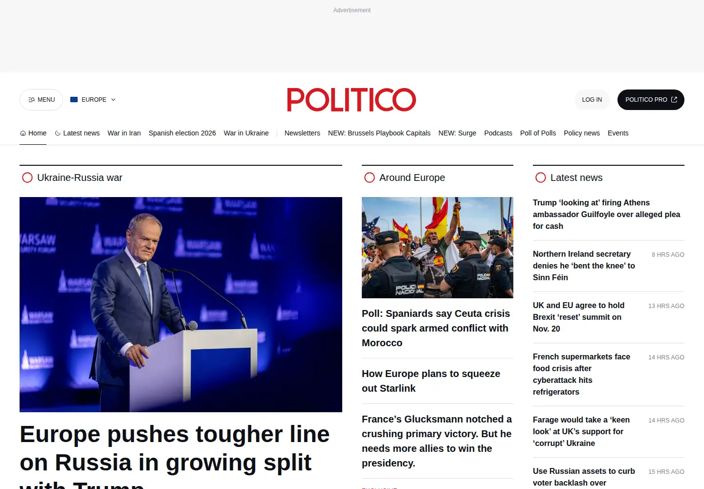 Captured homepage of europeanvoice.com in the current scan