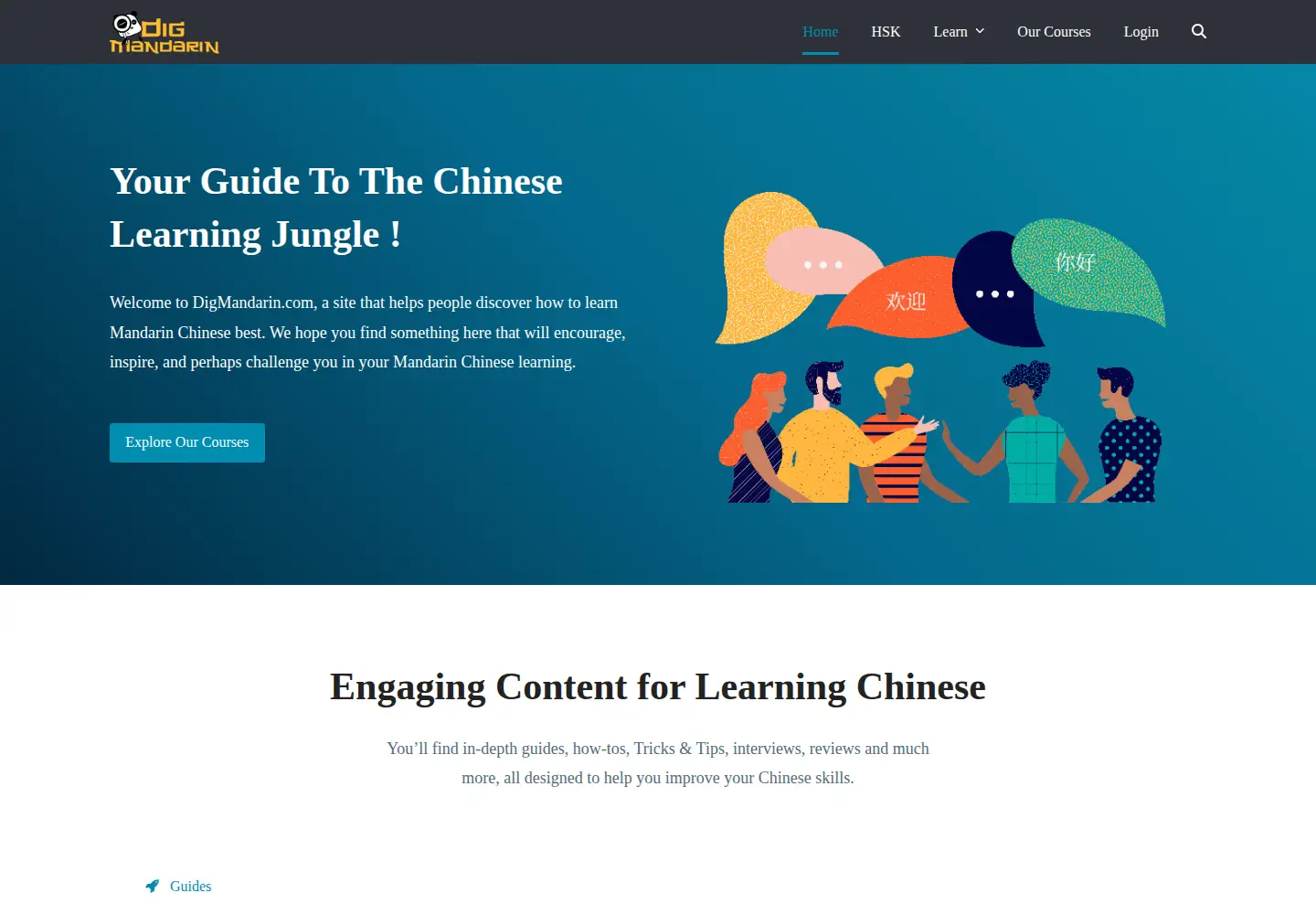 Screenshot of digmandarin.com