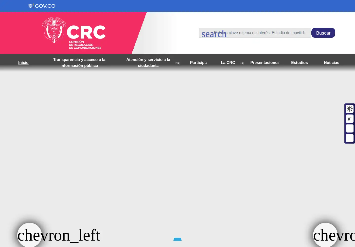 Screenshot of crcom.gov.co