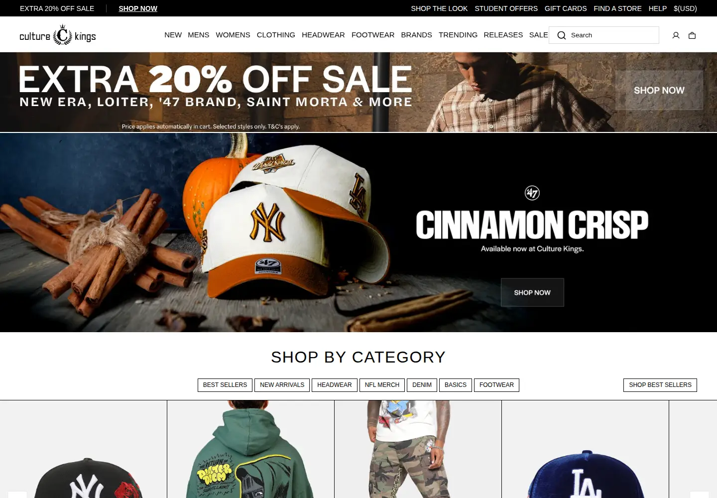 Screenshot of culturekings.com