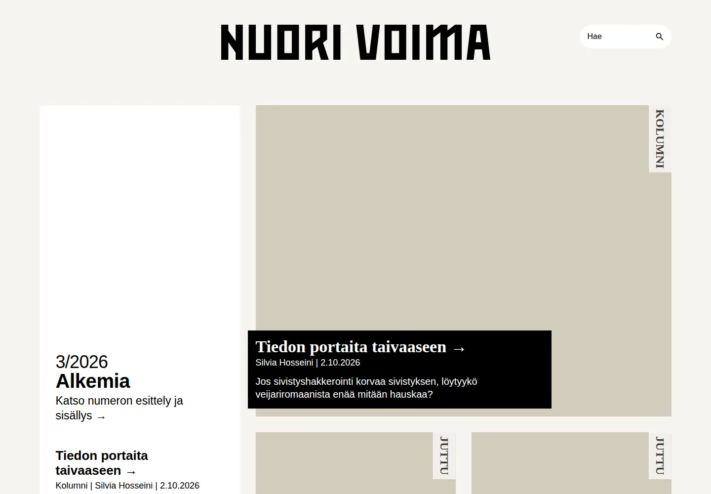 Screenshot of nuorivoima.fi