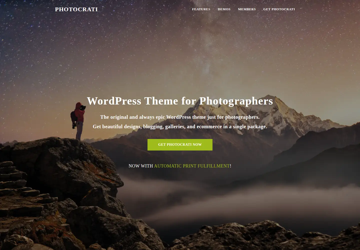Captured homepage of photocrati.com in the current scan