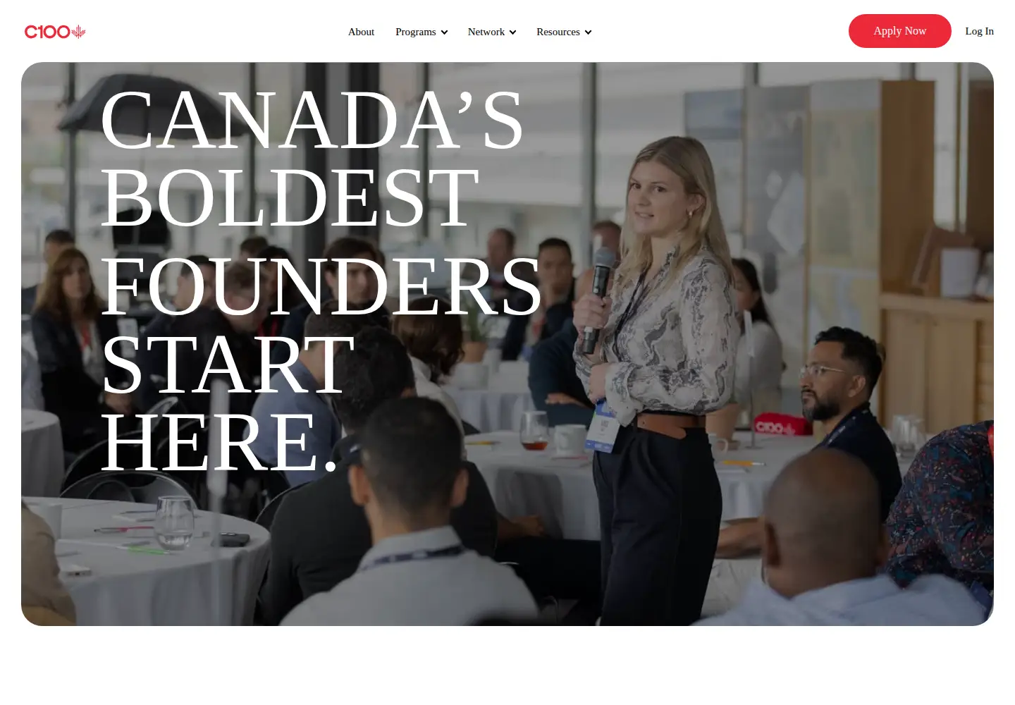 Screenshot of thec100.org