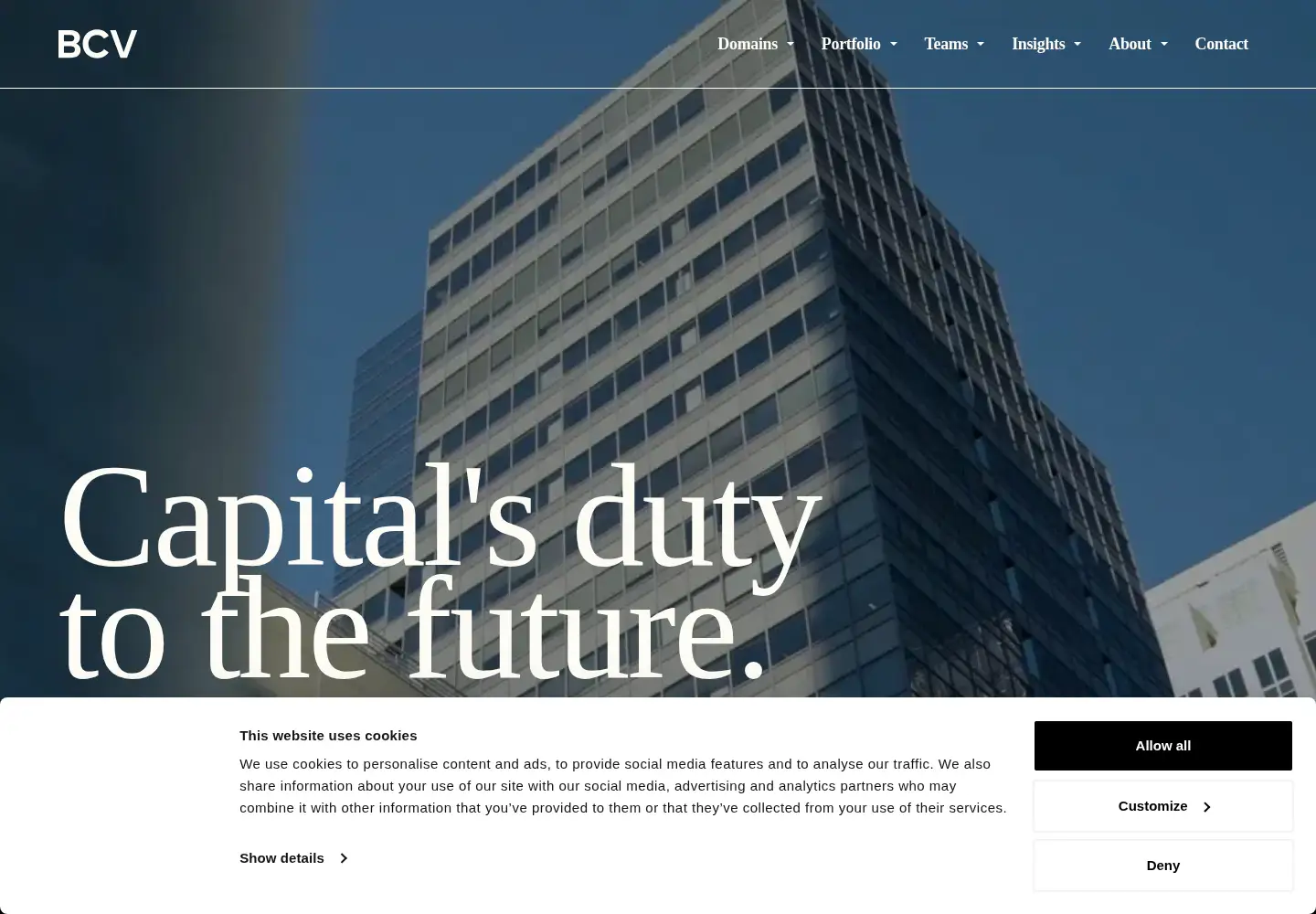 Captured homepage of baincapitalventures.com in the current scan