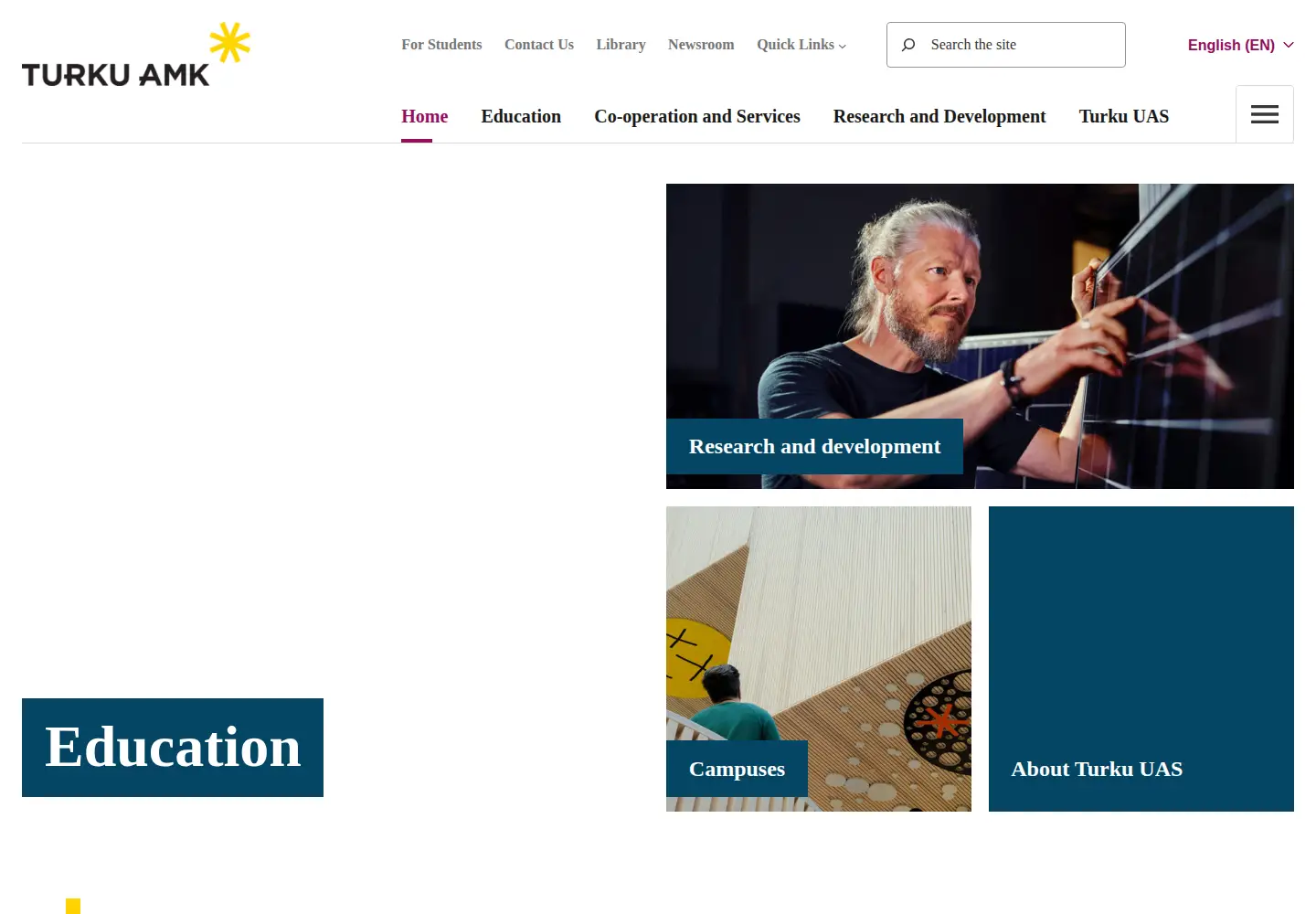 Screenshot of tuas.fi
