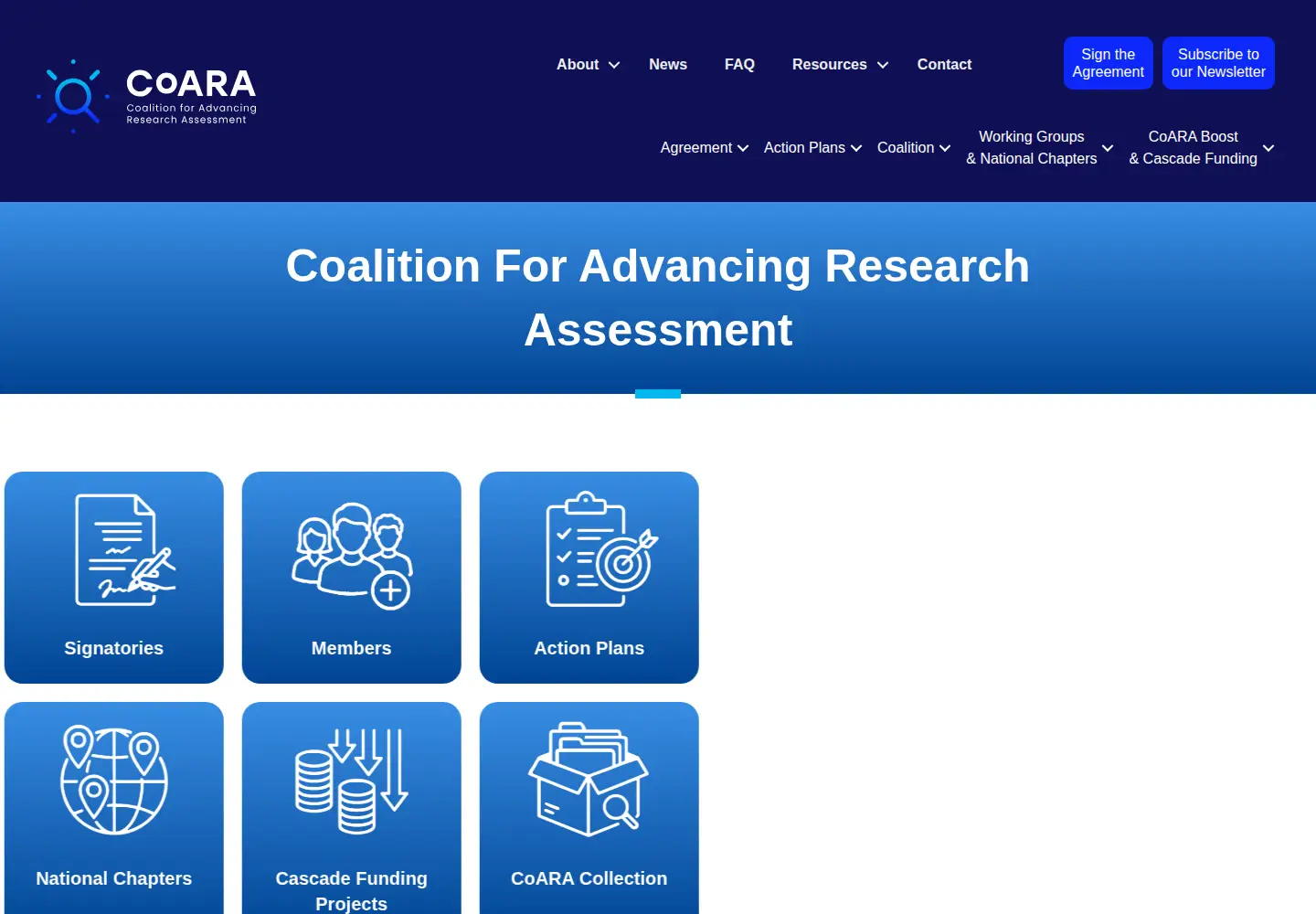 Screenshot of coara.eu