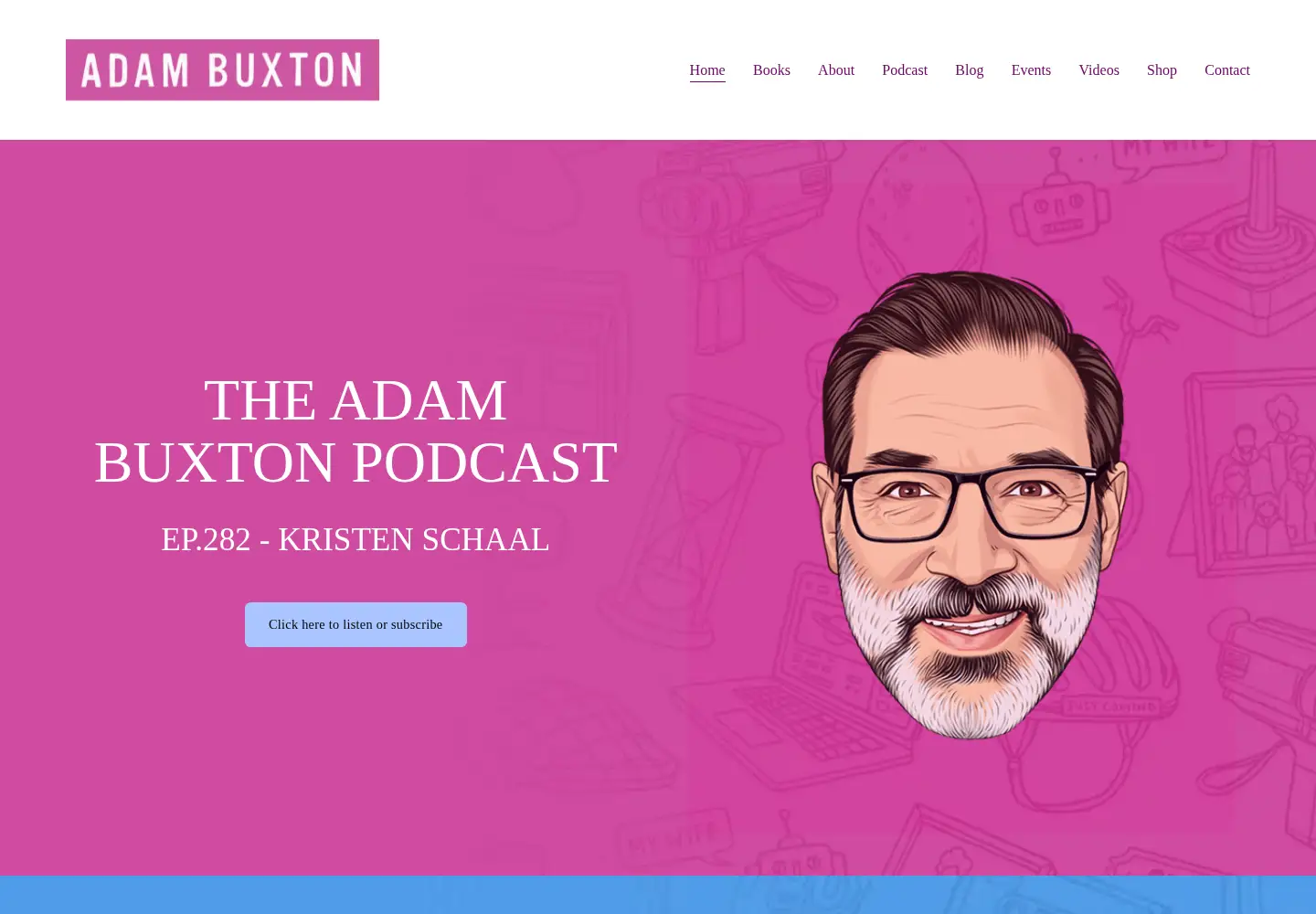 Screenshot of adam-buxton.co.uk