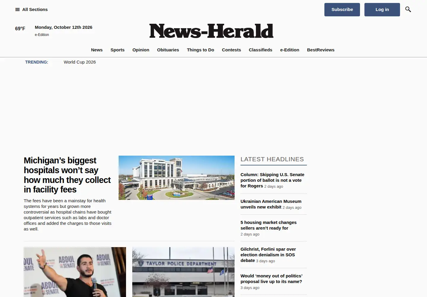 Screenshot of thenewsherald.com