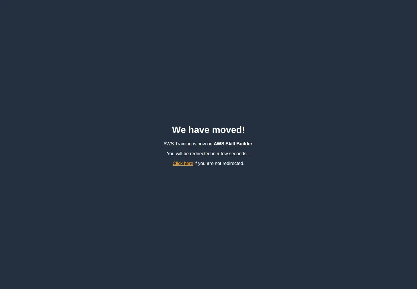 Captured homepage of aws.training in the current scan